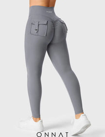 Onnat V-Waistband Charm Leggings Blue Grey / Xs