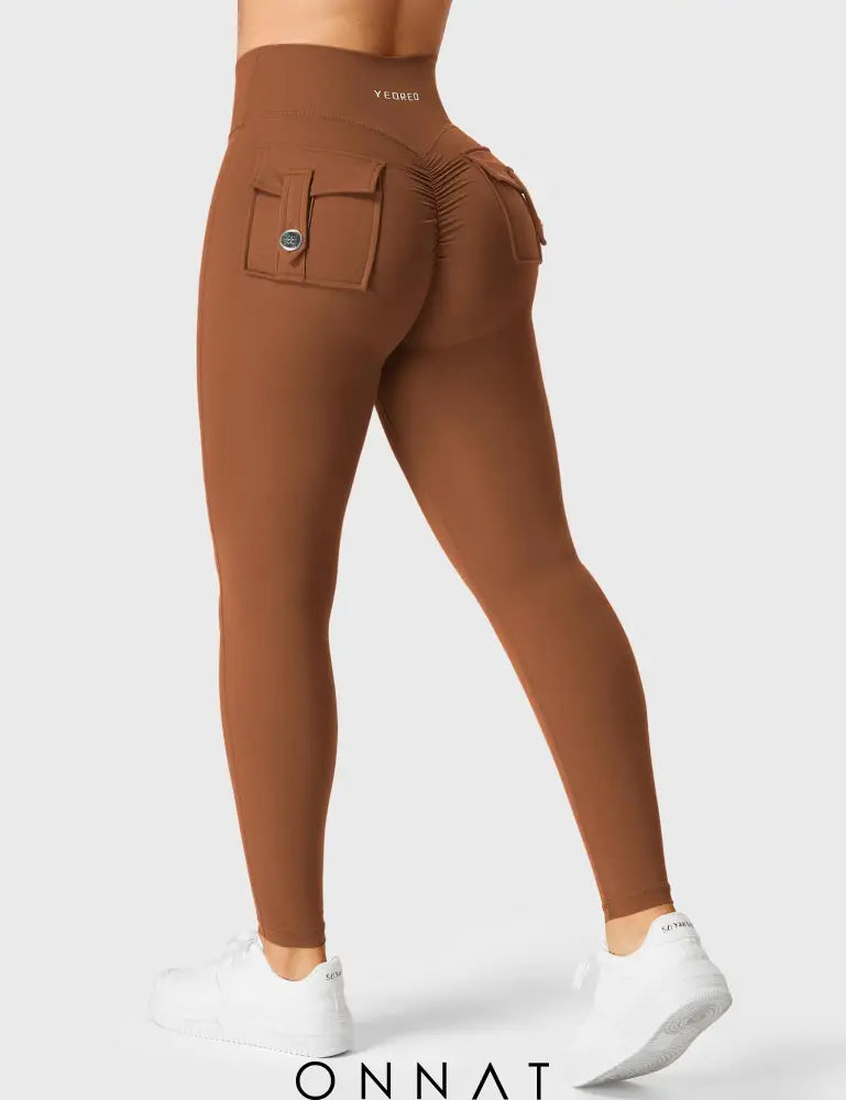 Onnat V-Waistband Charm Leggings Caramel / Xs