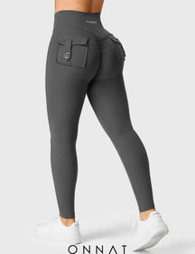 Onnat V-Waistband Charm Leggings Dark Grey / Xs