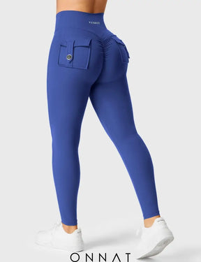 Onnat V-Waistband Charm Leggings Royal Blue / Xs