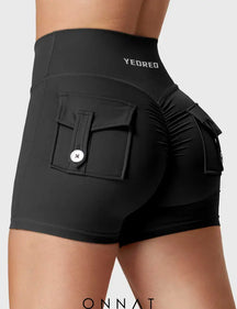 Onnat V-Waistband Charm Shorts Black / Xs