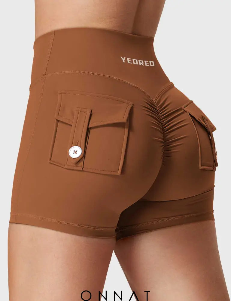 Onnat V-Waistband Charm Shorts Caramel / Xs