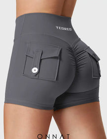 Onnat V-Waistband Charm Shorts Dark Grey / Xs