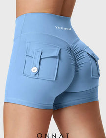 Onnat V-Waistband Charm Shorts Light Blue / Xs