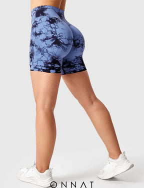 Onnat V-Waistband Tie Dye Shorts Dark Blue / S