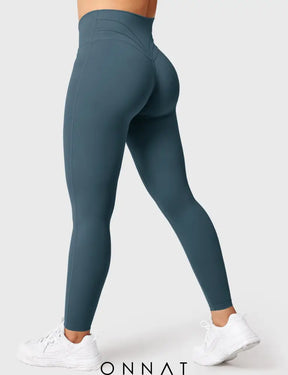 Onnat V-Waistband Workout Leggings Blue Green / S