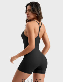 Onnat Vais U-Neck Romper Black / S Jumpsuits