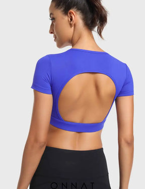 Onnat Vanessa Open Back Short Sleeves Blue / Xs Tops