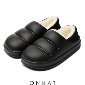 Onnat Waterproof Plush Winter Slippers Black / 36-37 Shoes