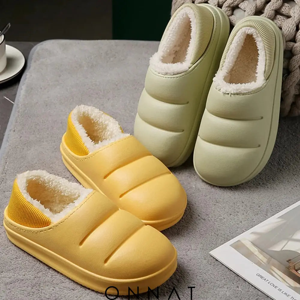 Onnat Waterproof Plush Winter Slippers Shoes