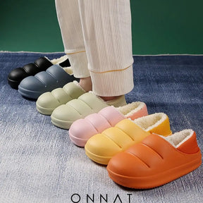 Onnat Waterproof Plush Winter Slippers Shoes