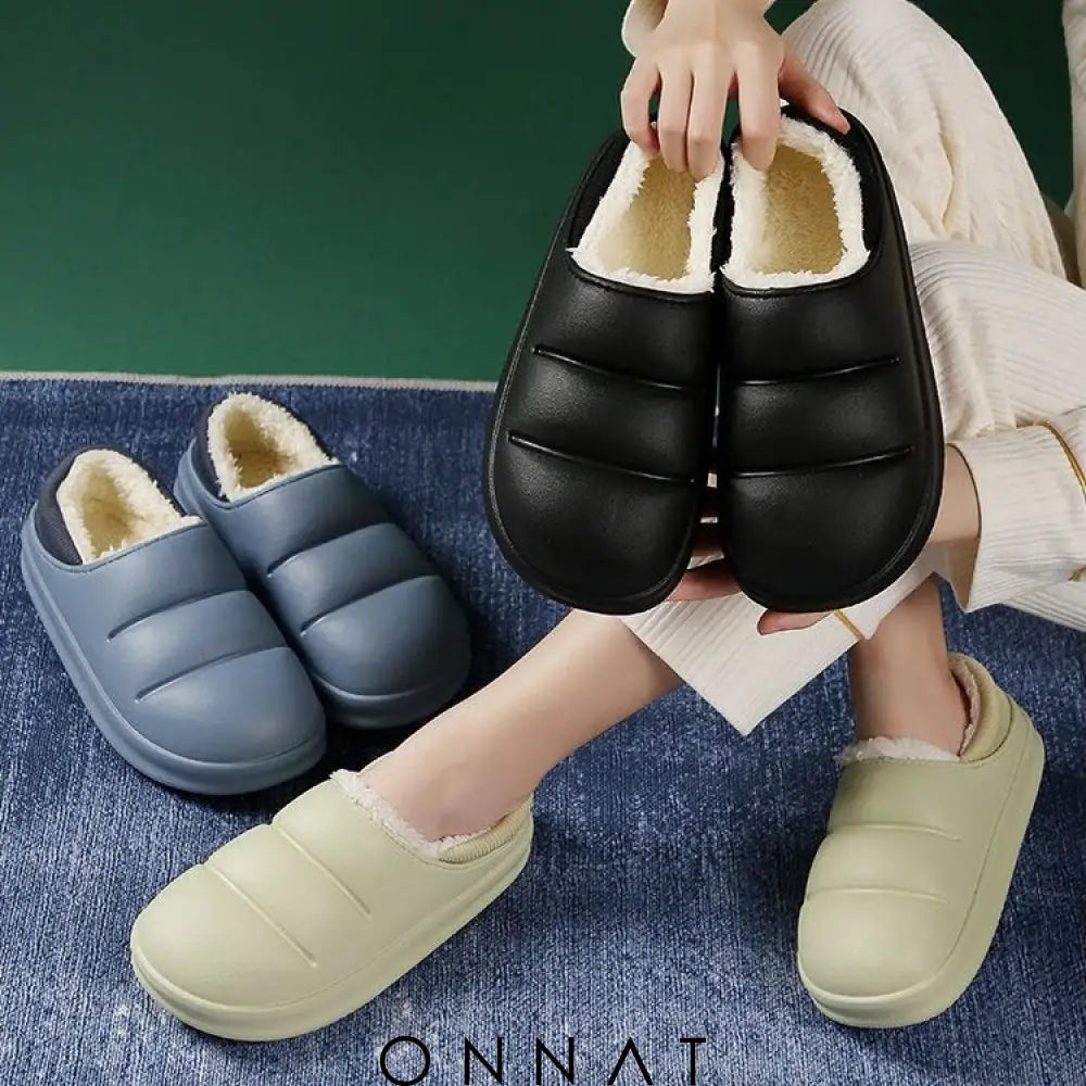 Onnat Waterproof Plush Winter Slippers Shoes