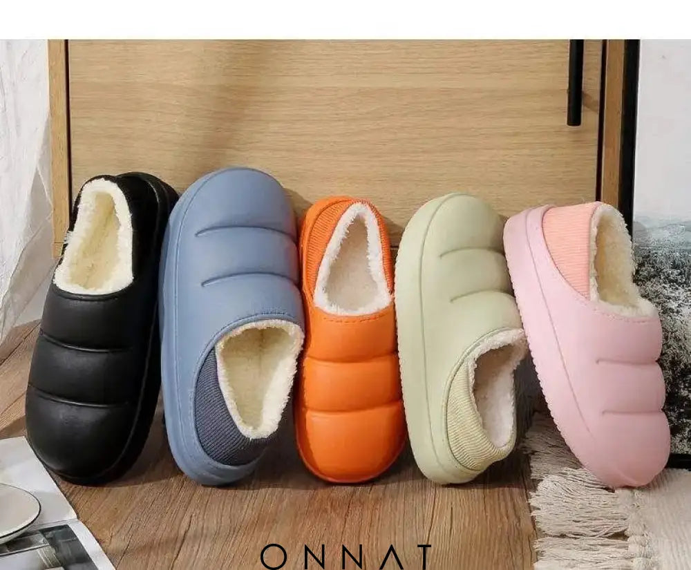 Onnat Waterproof Plush Winter Slippers Shoes