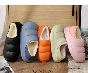 Onnat Waterproof Plush Winter Slippers Shoes