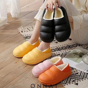 Onnat Waterproof Plush Winter Slippers Shoes