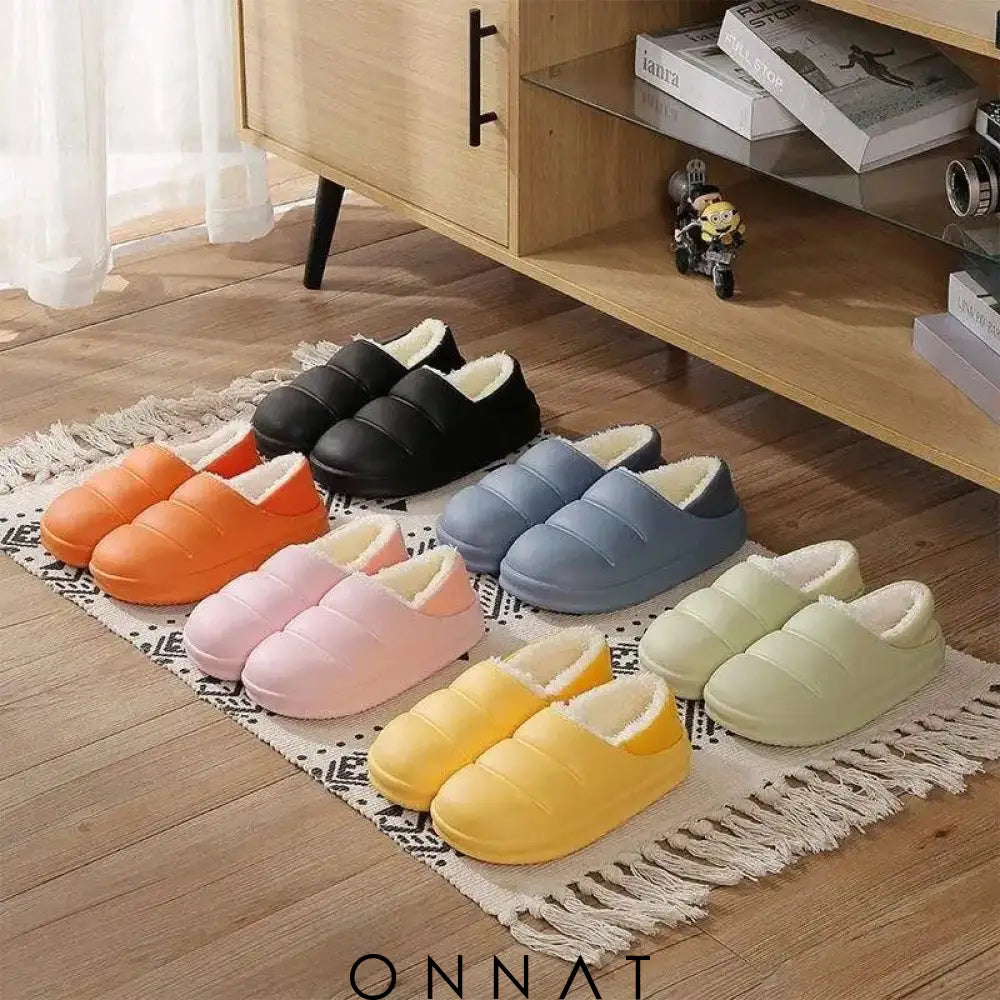 Onnat Waterproof Plush Winter Slippers Shoes