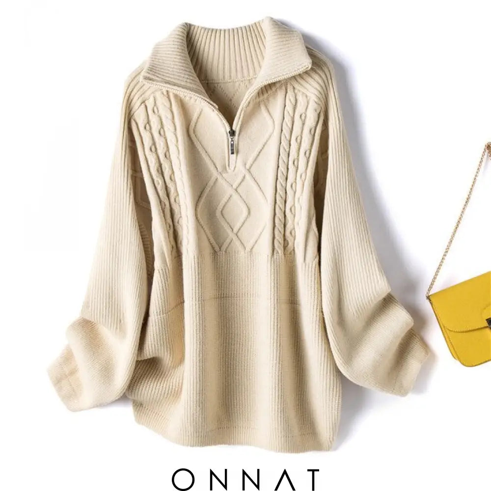 Oversized Wool Sweater Talia Beige / One Size Sweaters & Cardigans