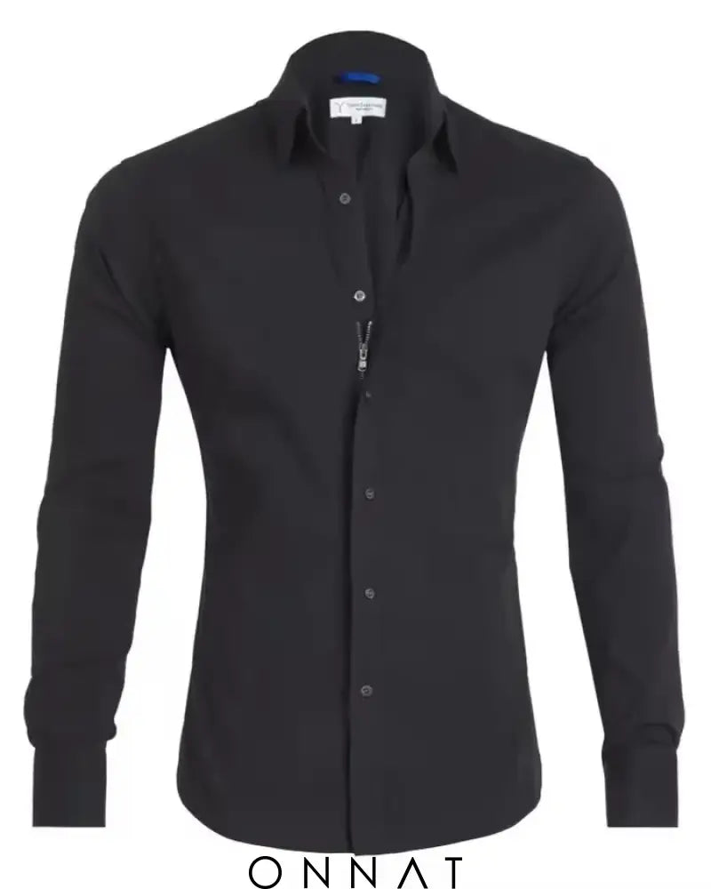 Oxford Stretch Zip Shirt Menswear