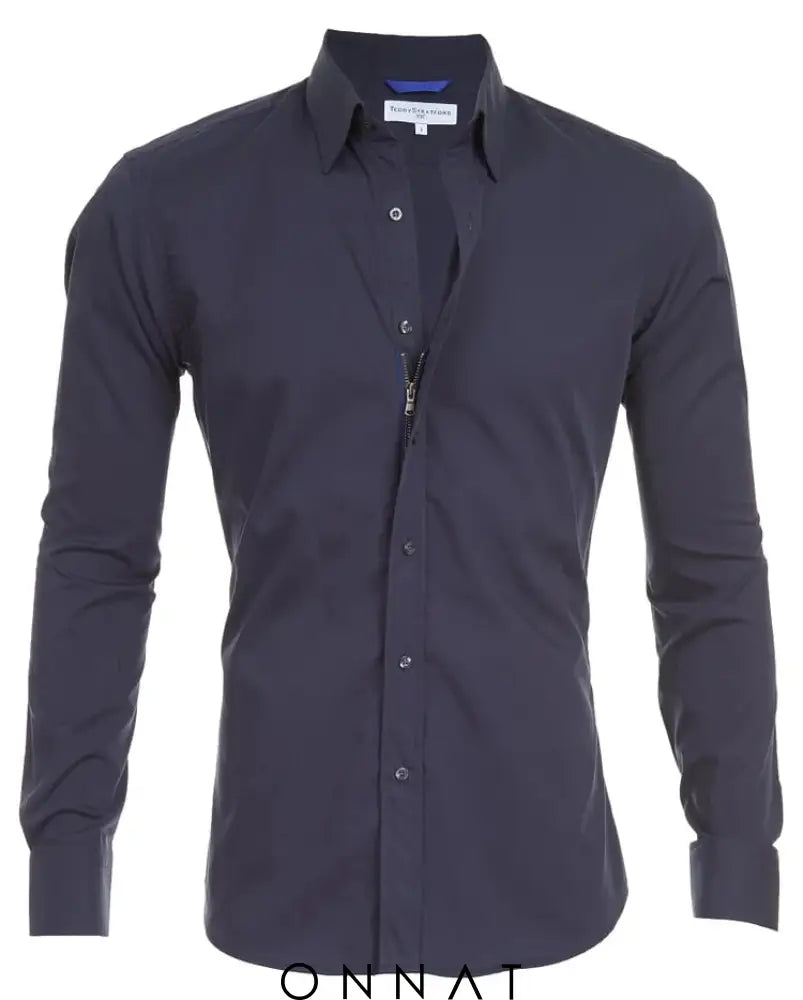 Oxford Stretch Zip Shirt Menswear