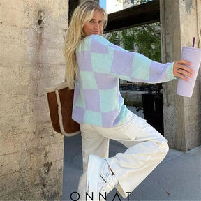 Pastel Check Sweater Sweaters & Cardigans