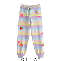 Pastel Embroidery Knit Cadigan And Sweatpants / M Women’s Sets