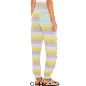 Pastel Embroidery Knit Cadigan And Sweatpants Women’s Sets