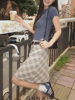 Plaid Midi Skirt Skirts