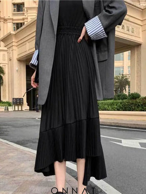 Pleated Chiffon Frill Midi Skirt Skirts