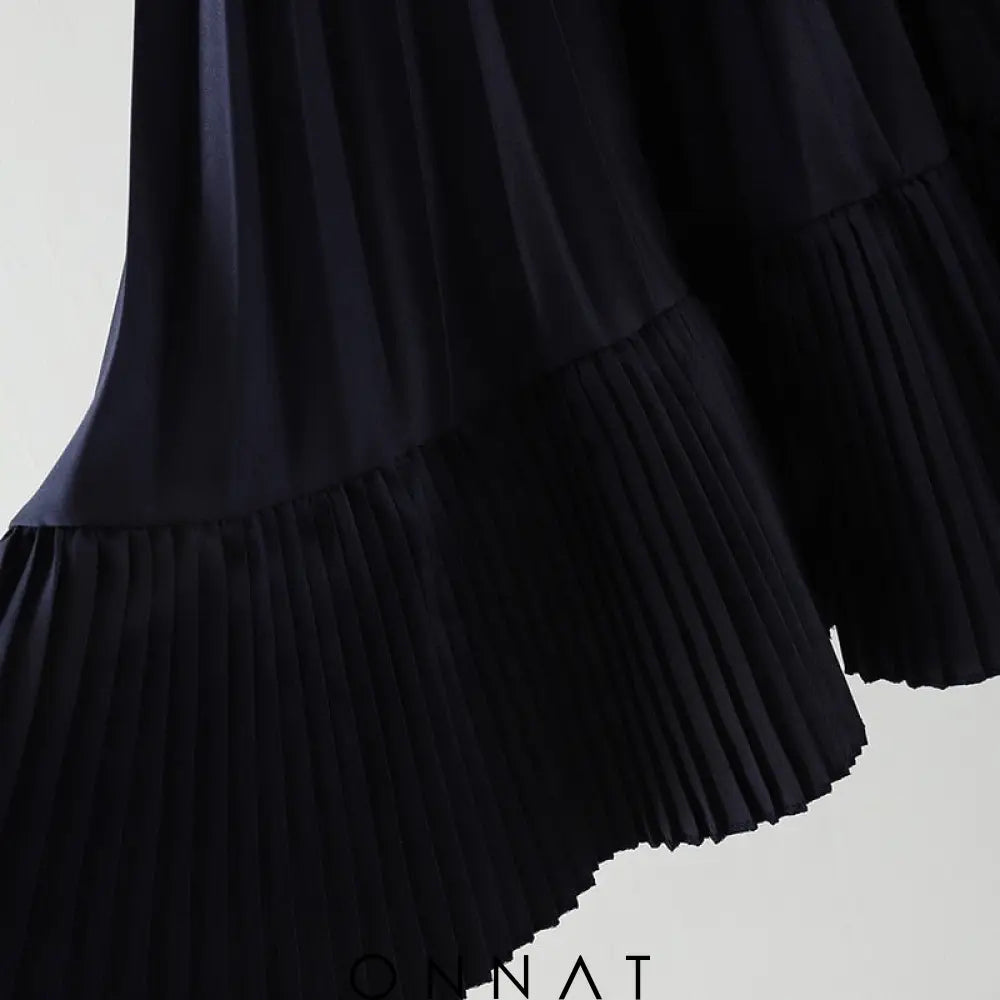 Pleated Chiffon Frill Midi Skirt Skirts