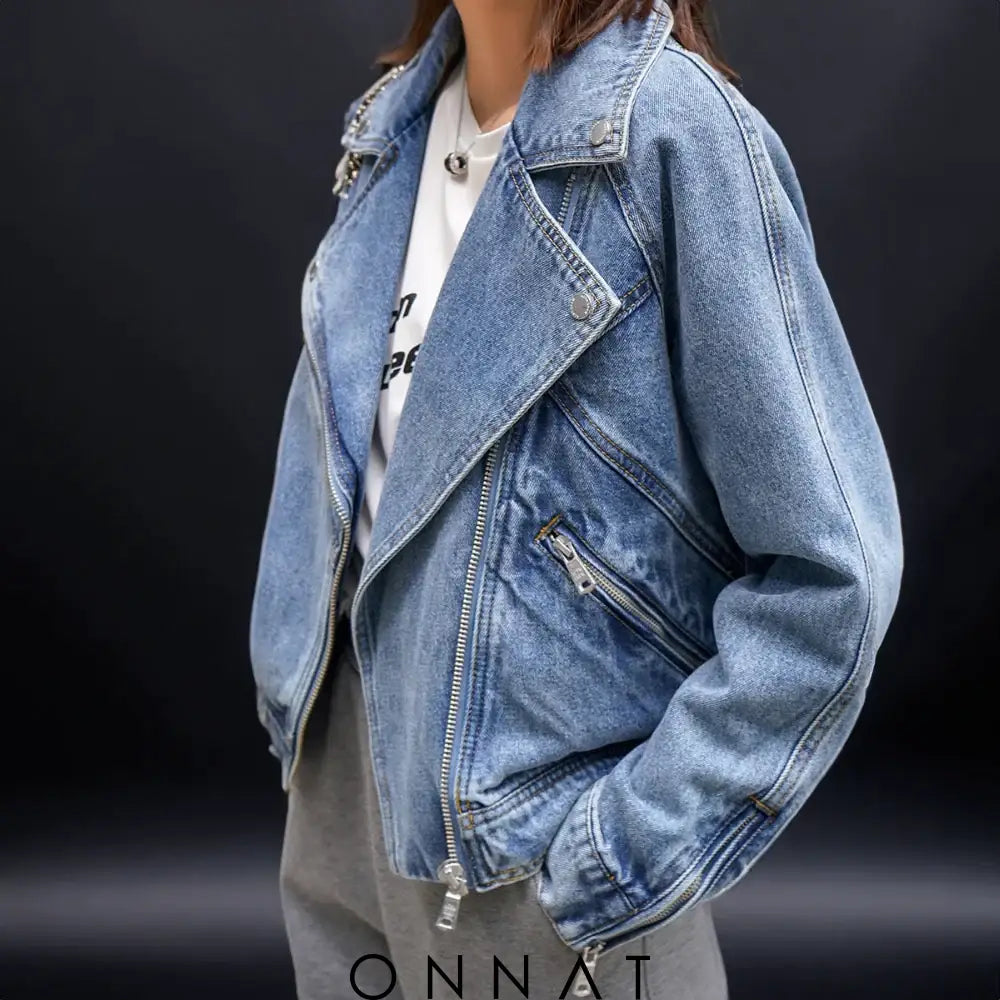 Poly Denim Jacket Coats & Jackets