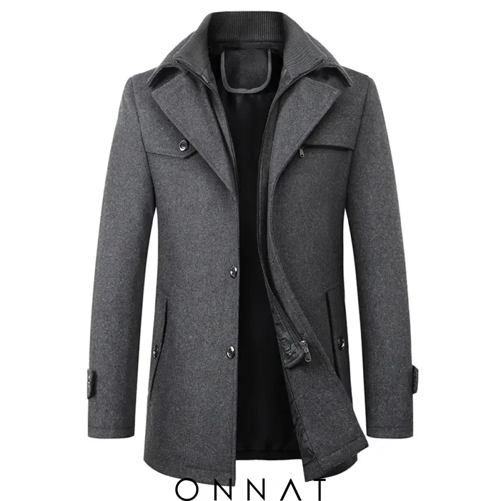 Premium Virgin Wool Overcoat Gray / S Menswear