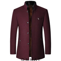 Prestige Wool Overcoat Burgundy / S Menswear