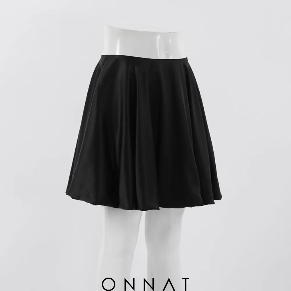 Puff Pleated High Waist Mini Skirt Skirts