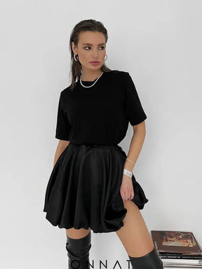 Puff Pleated High Waist Mini Skirt Skirts