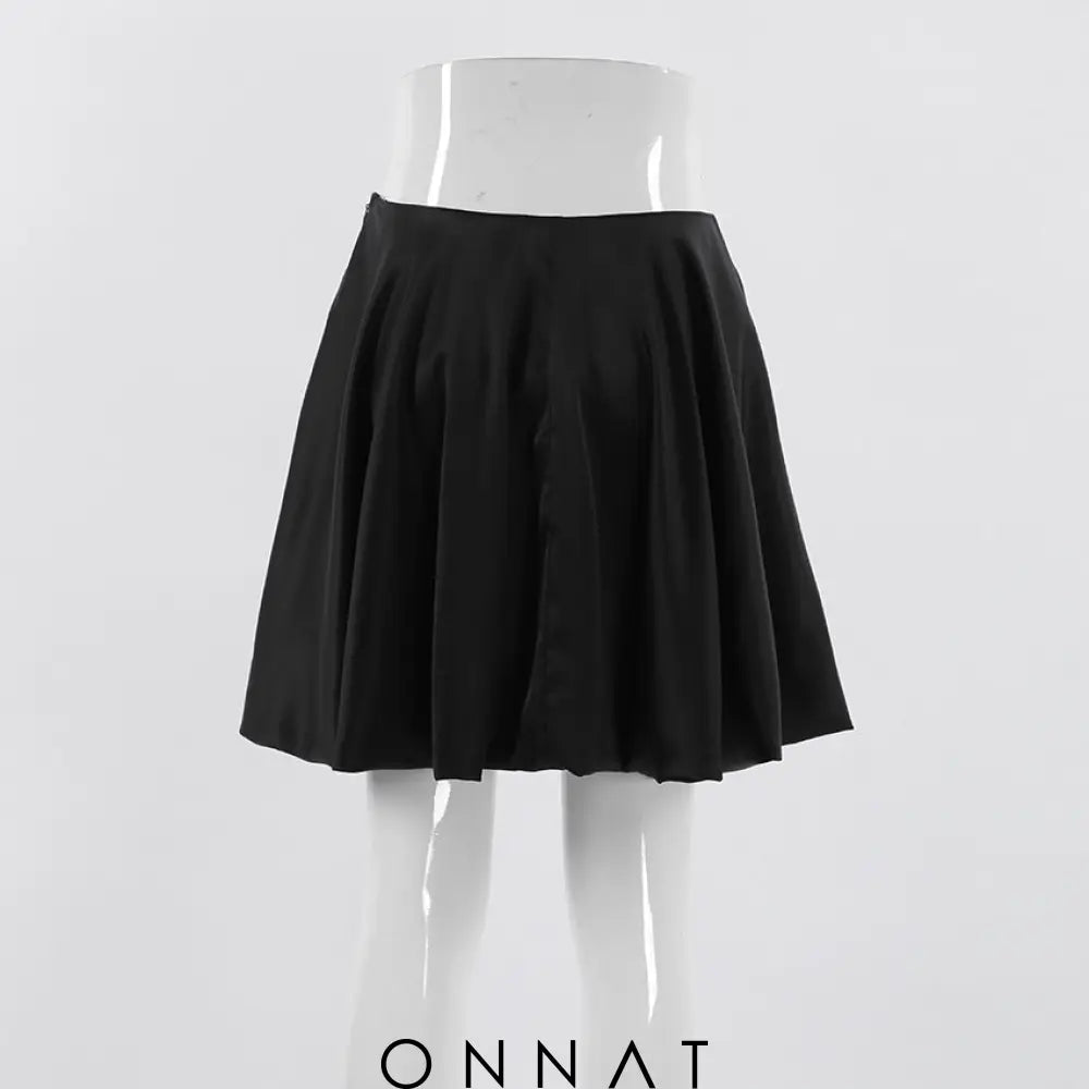 Puff Pleated High Waist Mini Skirt Skirts