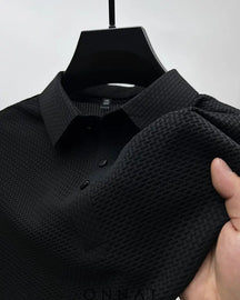 Refined High Relief Polo Shirt Black / Xs Menswear