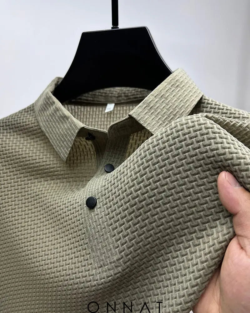 Refined High Relief Polo Shirt Khaki / Xs Menswear