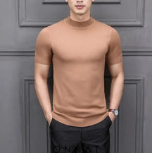 Semi High Collar Sweater Camel / M Menswear