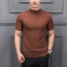 Semi High Collar Sweater Coffee / M Menswear