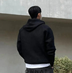 Semi Zip Warm Hoodie Menswear