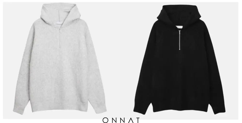 Semi Zip Warm Hoodie Menswear