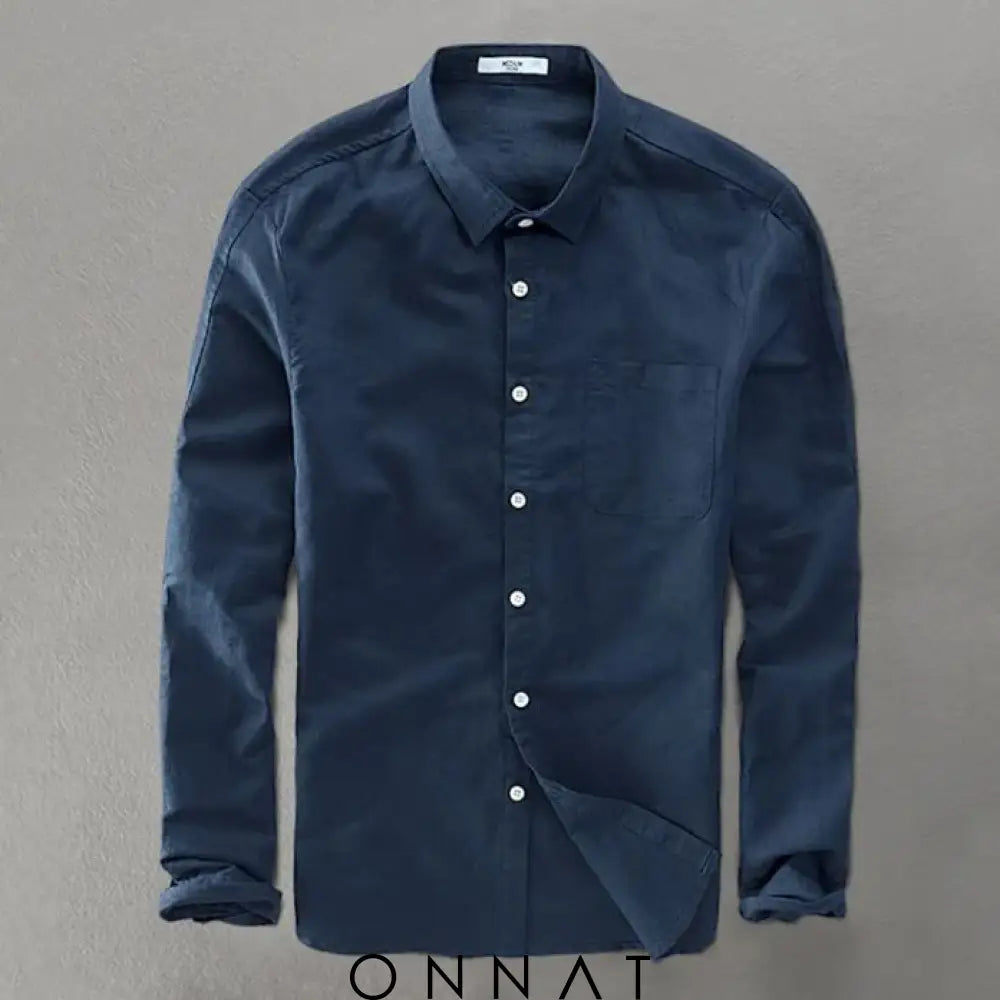 Smart Comfort Cotton Shirt Navy Blue / M Menswear