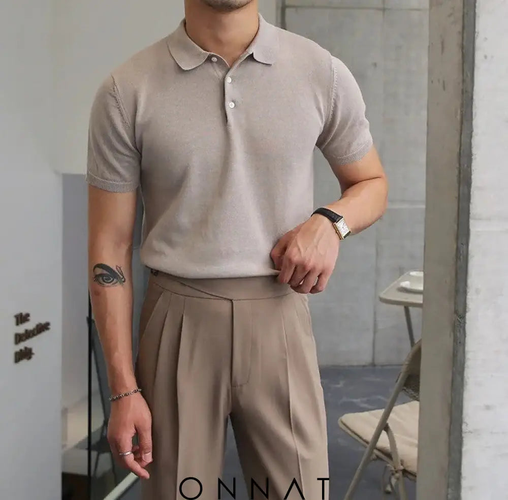 Soft Knit Polo Beige / S Menswear