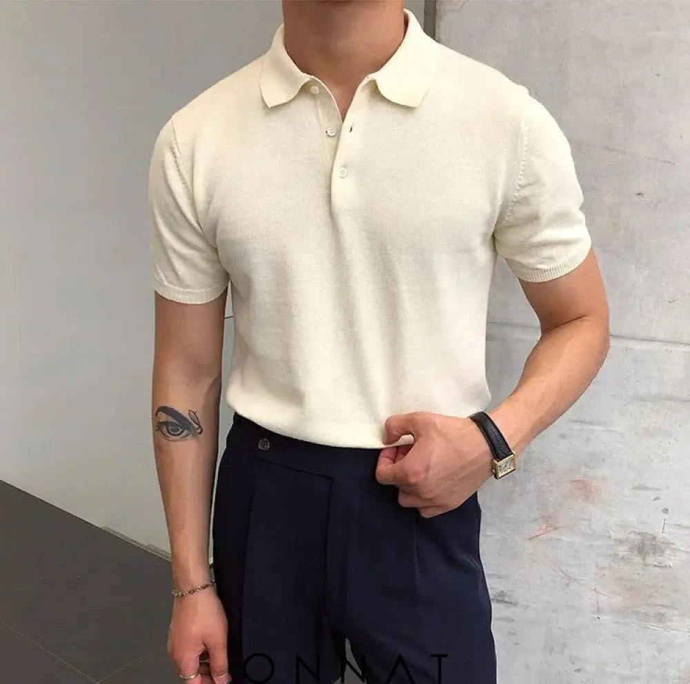 Soft Knit Polo Cream / S Menswear