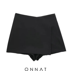 Solid High Waist Skort Black / Xs Skirts