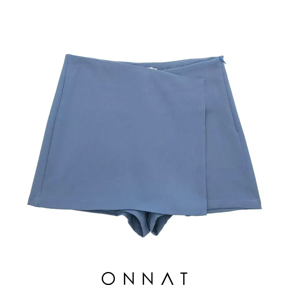 Solid High Waist Skort Blue / Xs Skirts