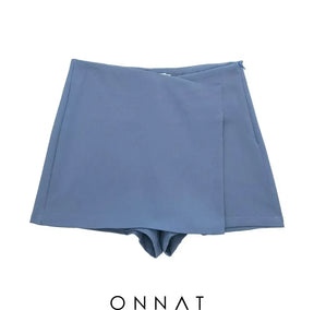 Solid High Waist Skort Blue / Xs Skirts