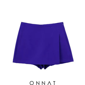 Solid High Waist Skort Cobalt Blue / Xs Skirts