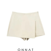 Solid High Waist Skort Light Khaki / Xs Skirts