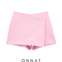 Solid High Waist Skort Pink / Xs Skirts